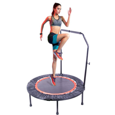 40" Foldable Round Fitness Trampoline with Handlebar
