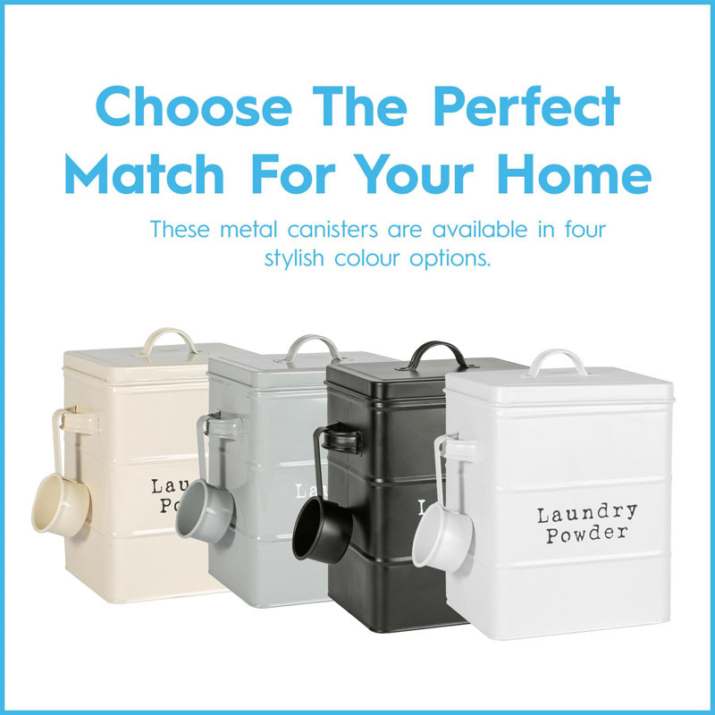 Harbour Housewares - 3 Piece Vintage Metal Utility Canisters Set, Black