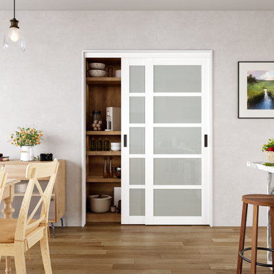Portes coulissantes pour garde-manger et garde-robe de 60 po x 80 po H avec trousse de quincaillerie