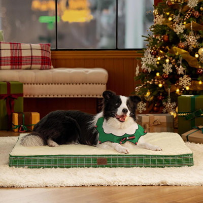 Grand lit pour grand chien - Lit de Noël pour chien, lits orthopédiques imperméables pour chien avec housse lavable amovible