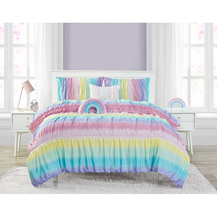 https://assets.wfcdn.com/im/37871705/resize-h755-w755%5Ecompr-r85/1315/131569766/Rainbow+Rouched+Pink+Microfiber+Comforter+Set.jpg