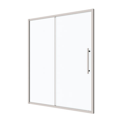 Porte de douche coulissante de 56 à 60 po x H 72 po avec porte en verre trempé de 1/4 po et fini noir mat 6072