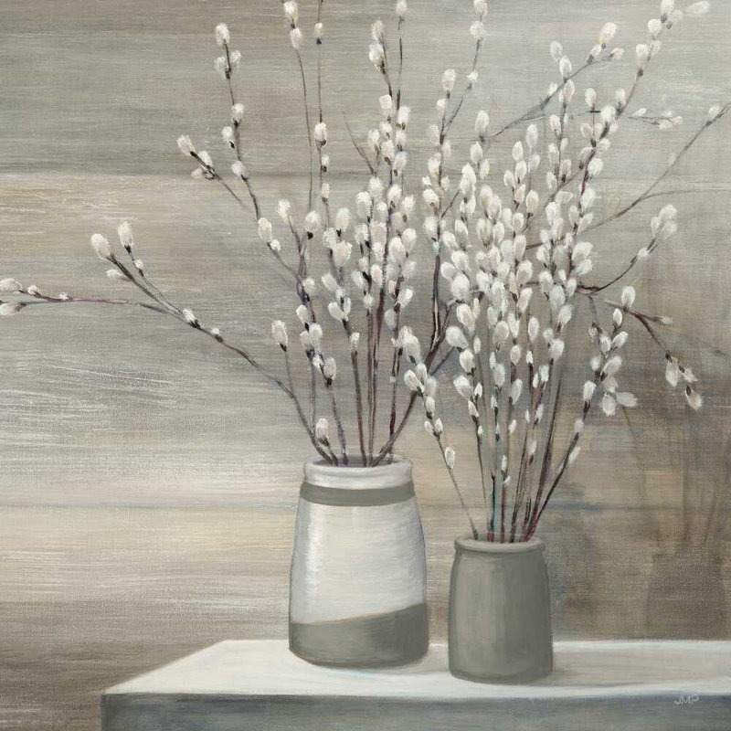 Pots de saule gris nature morte, H 20 po x l 20 po