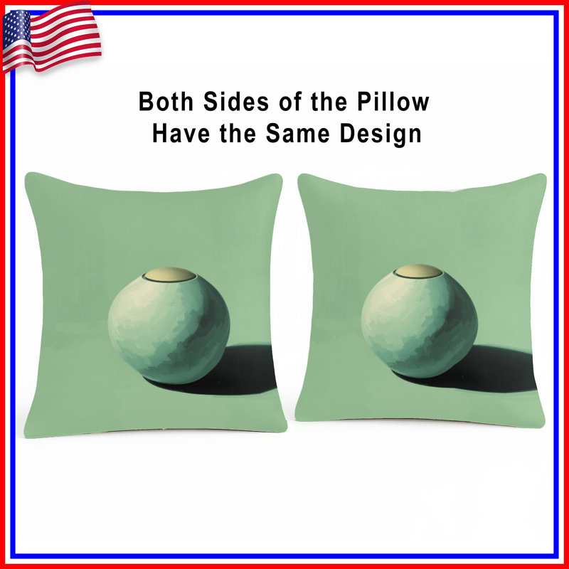 Green Spherical Object Double Sided Throw Pillows, 16 x 16 inches