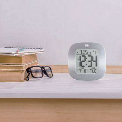 Réveil-matin compact avec température et date - Grand affichage facile à lire avec rétroéclairage