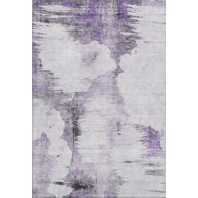 Premium Machine Washable Prisco Purple Rug