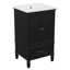 Meuble-lavabo de 20 po avec lavabo, armoire de salle de bain avec deux portes, butoir de porte magnétique et patins réglables, tiroir