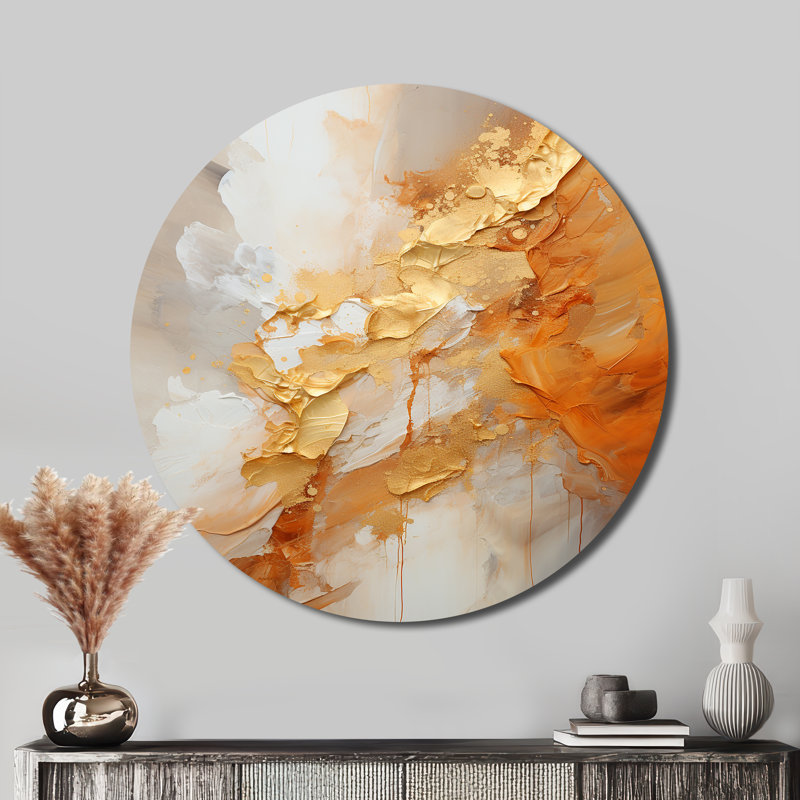 Curtis - Art abstrait rond en métal, H 23 po x l 23 po