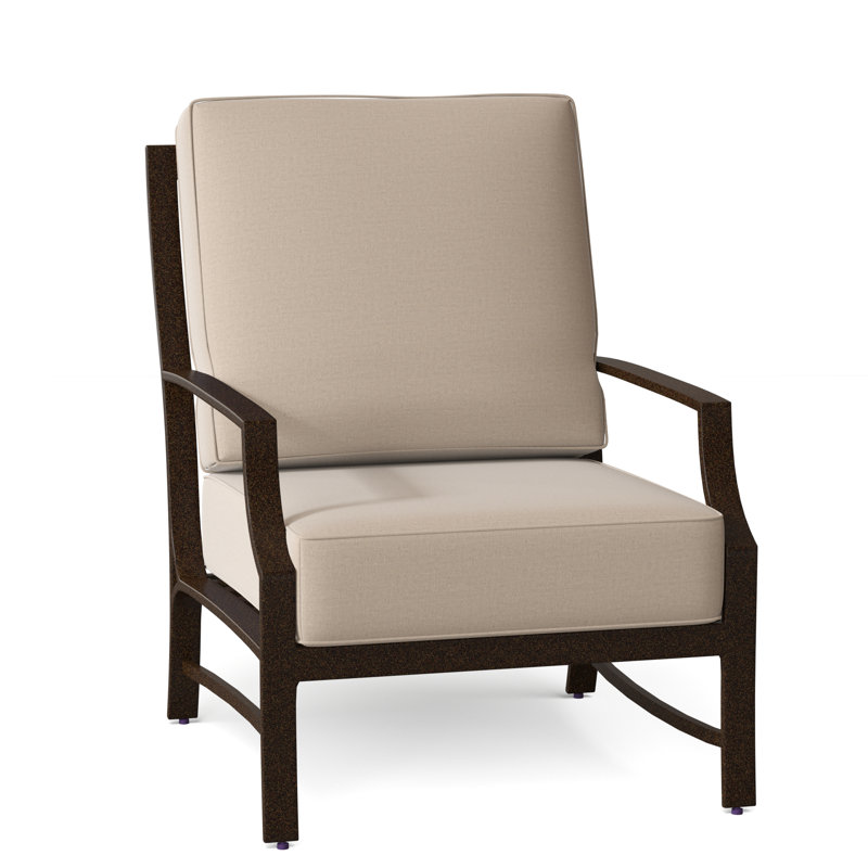 Seal Cove Outdoor Lounge Chair, Canvas Bird's Eye Sunbrella® Canvas, Chestnut Brown