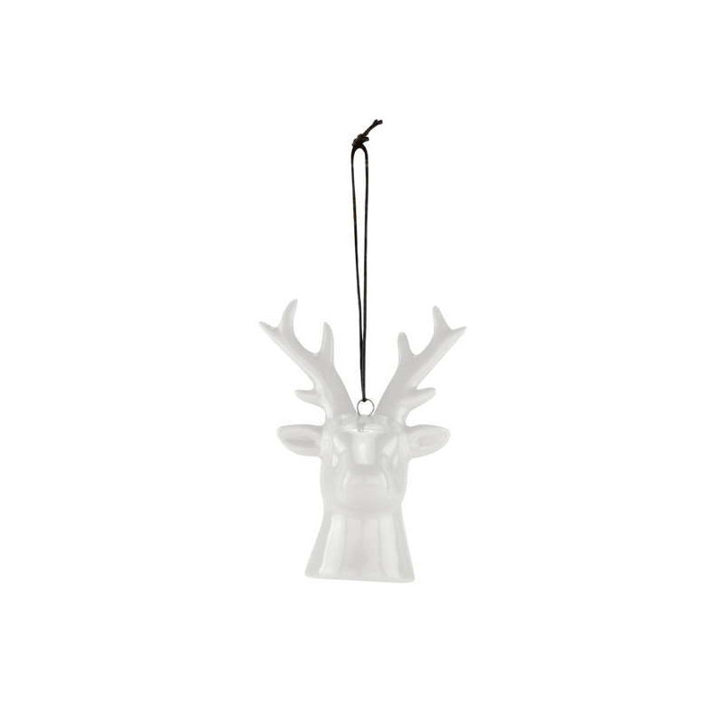 Figurine suspendue tête de cerf en céramique