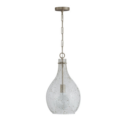 Luminaire suspendu en forme de goutte à 1 lumière avec détails métalliques Wilkinson