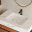 Meuble-lavabo autoportant moderne avec lavabo en céramique et plateau en pierre frittée-905474744