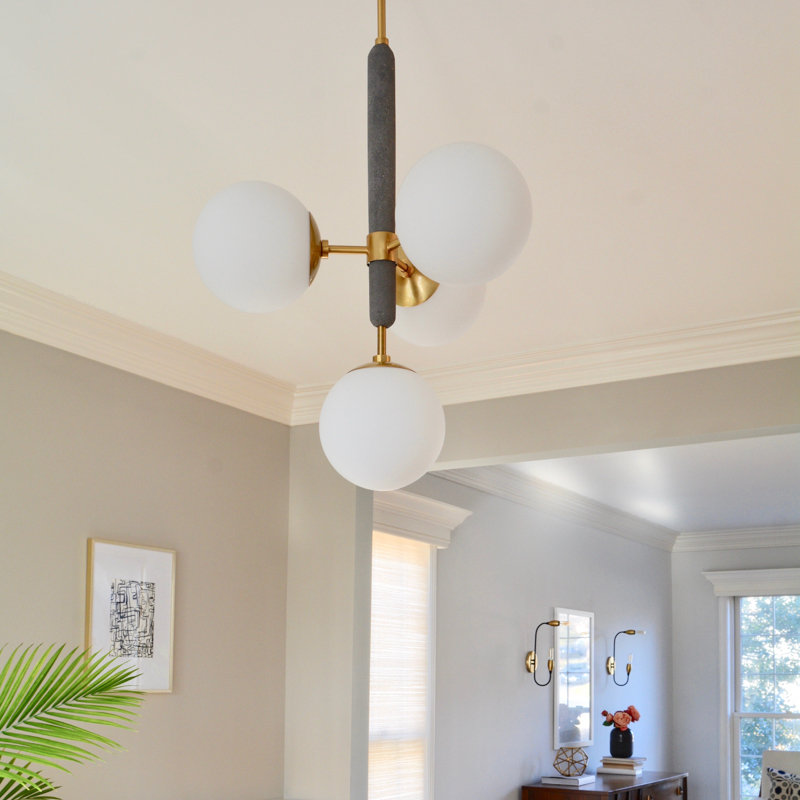 Harley 4-Light Chandelier, Laiton vieilli