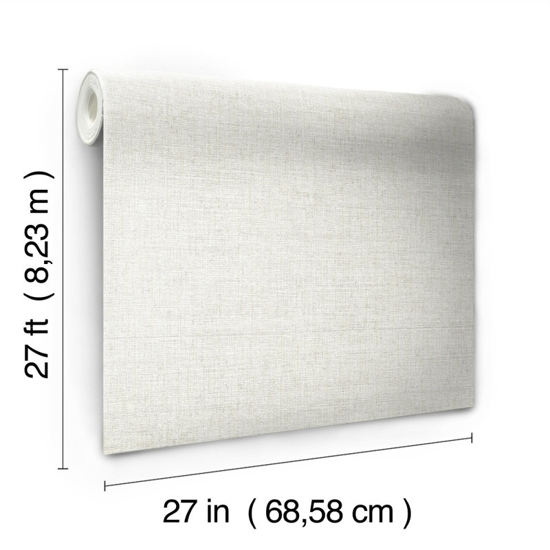 Emeline Peel & Stick Abstract Roll, White, 240'' L x 27" W