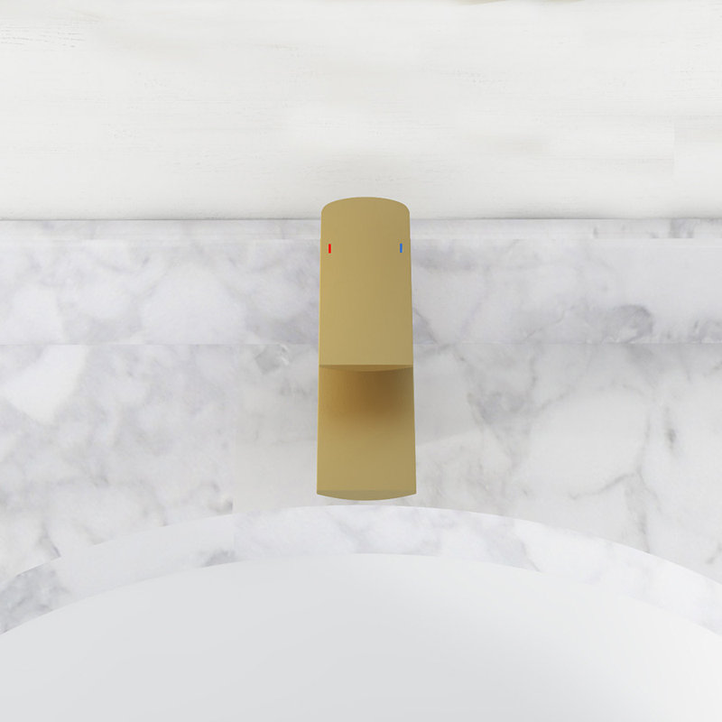 Robinet de lavabo de salle de bain à poignée simple, Doré