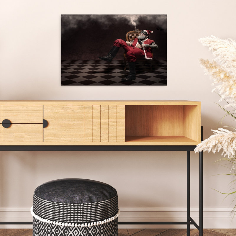 «Modern Santa Relaxing Modern Abstract Portrait», reproduction d'art murale, 16" H x 24" W