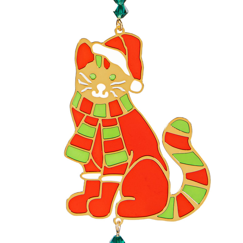 Attrape-soleil de Noël en cristal - Chat