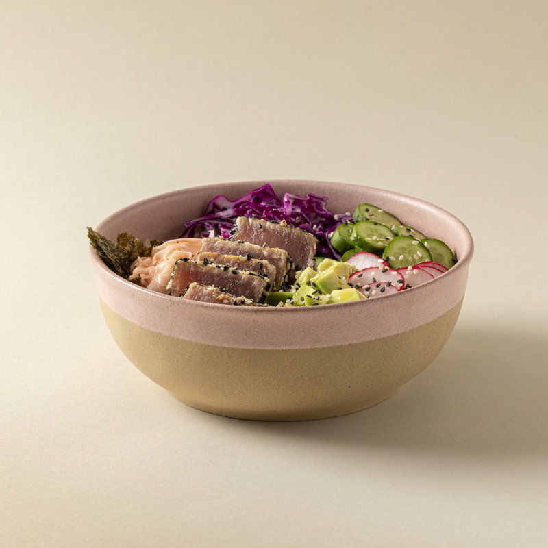 Arenito Handmade Stoneware Cereal Bowl, Mauve Rose