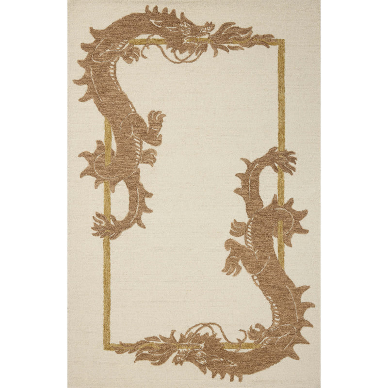 Brigette Romanek Romi Ivory / Spice Area Rug, Rectangle 5' x 7'6"