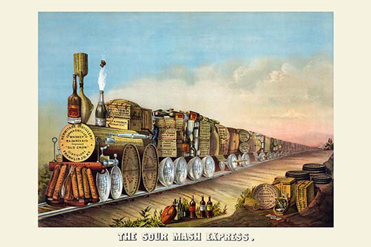Impression d’art graphique the sour mash express, H 44 po x l 66 po
