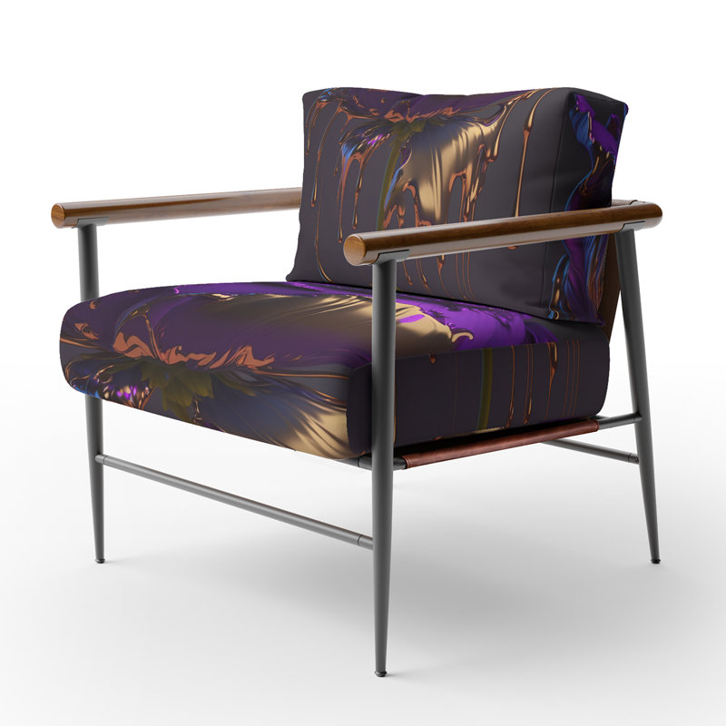 Dahlgreen - Chaise rembourrée d'appoint à formes abstraites, Noir, noir, noir, noir