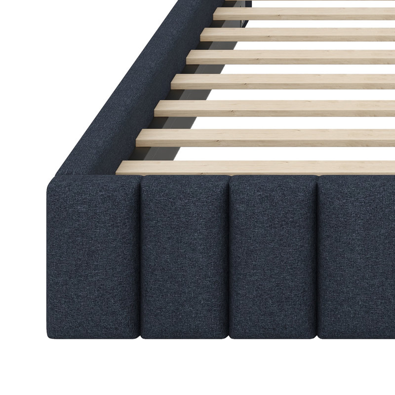 Trendy Upholstered Platform Bed Frame for Urban Apartments, Gray