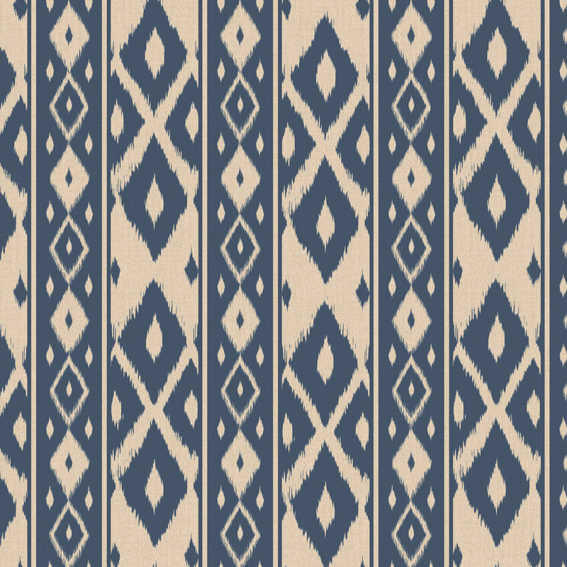 Joules Ikat Stripe Red Wallpaper, Blue