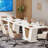 55" White Conference Table, Rectangle Small Meeting Table Seminar Table for 4-6 People