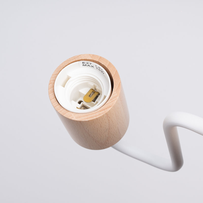 Wall lamp TIMBO white, White/Natural Wood