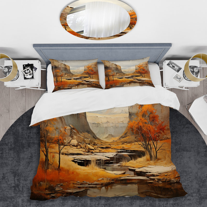 Ensemble de housse de couette en microfibre / polyester Bold Landscape Canyon Desert IV