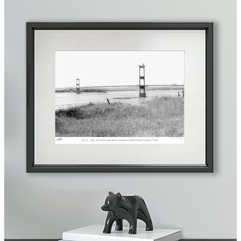 Aust, The Severn Bridge Under Construction C1965 - Single Picture Frame Print, 28cm H X 36cm W x 2cm D