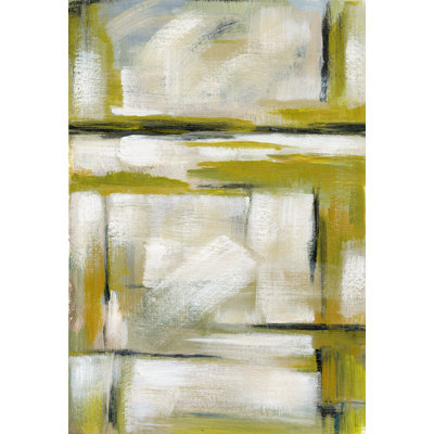 Yellow White Abstract - Wrapped Canvas Painting