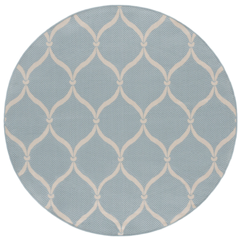 Palmetto Geometric Indoor/Outdoor Rug, 6'-7" X 6'-7" Round