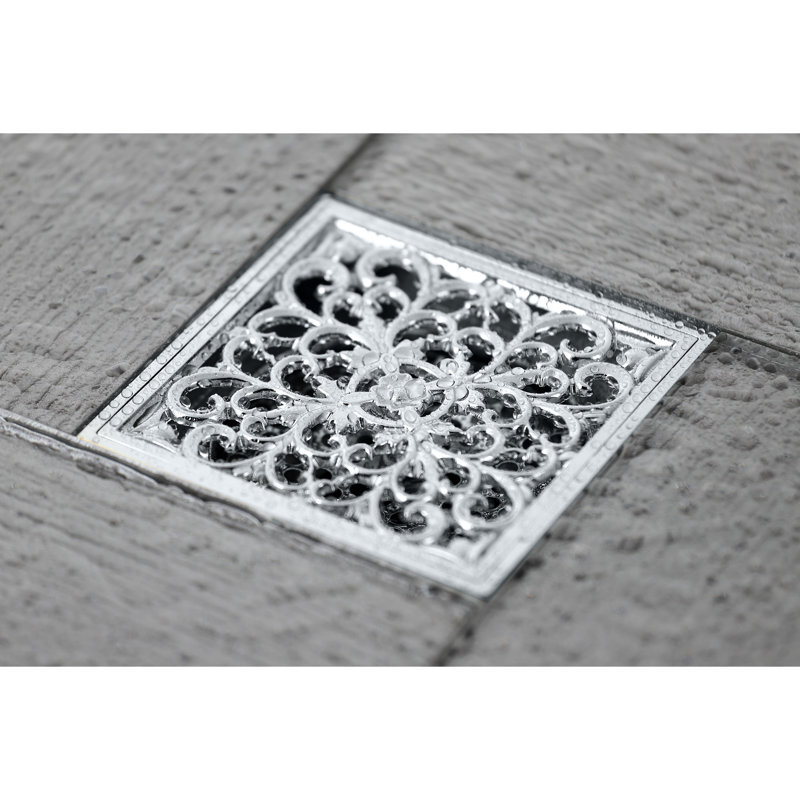 Drain de douche Watercours Scroll Grid, Chrome poli