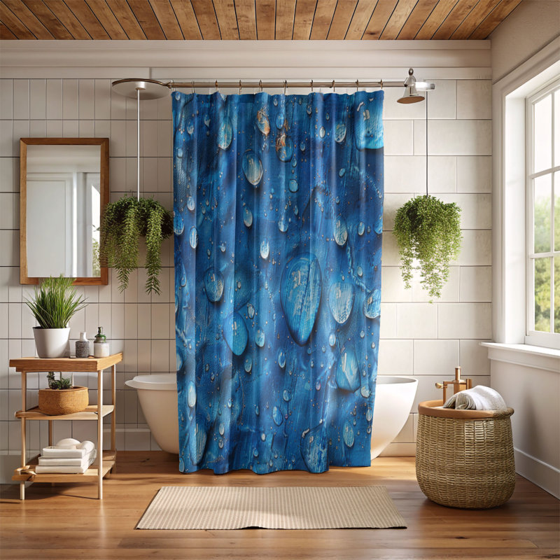 Denim Ripples - Rideau de douche Premium, H 74 po x l 71 po