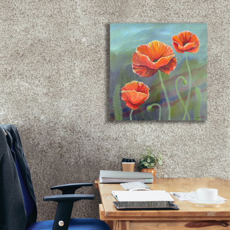 Toile épique Graffiti «Poppies 1 Big» par Bebe Keith, 26 po x 26 po, H 26 po x l 26 po