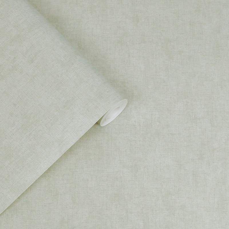 Laura Ashley Plain Pale Silver Removable Wallpaper, Sage Leaf