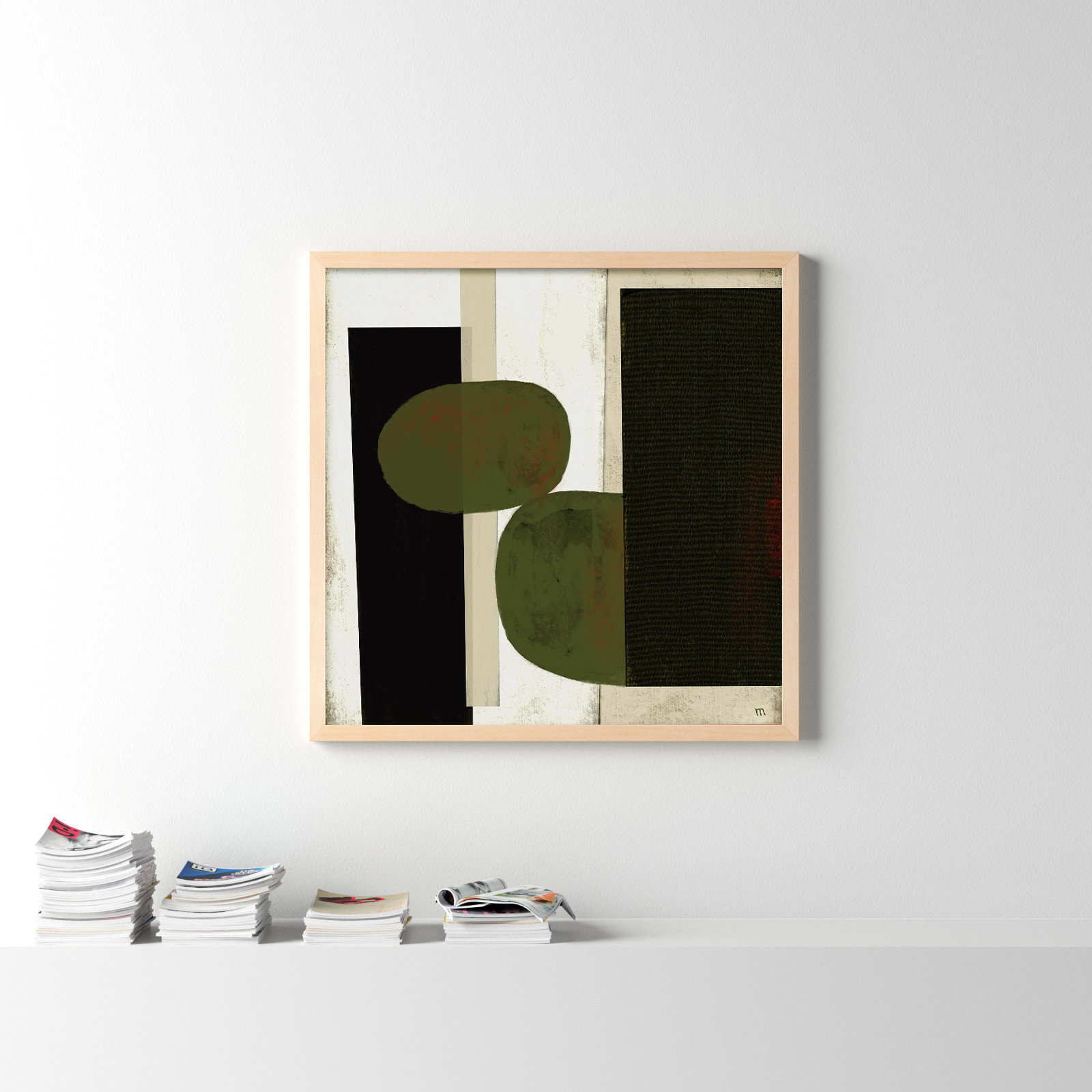 Collage 1 by StudioM, Maple Framed Paper, 44" H x 44" W x 1.25" D