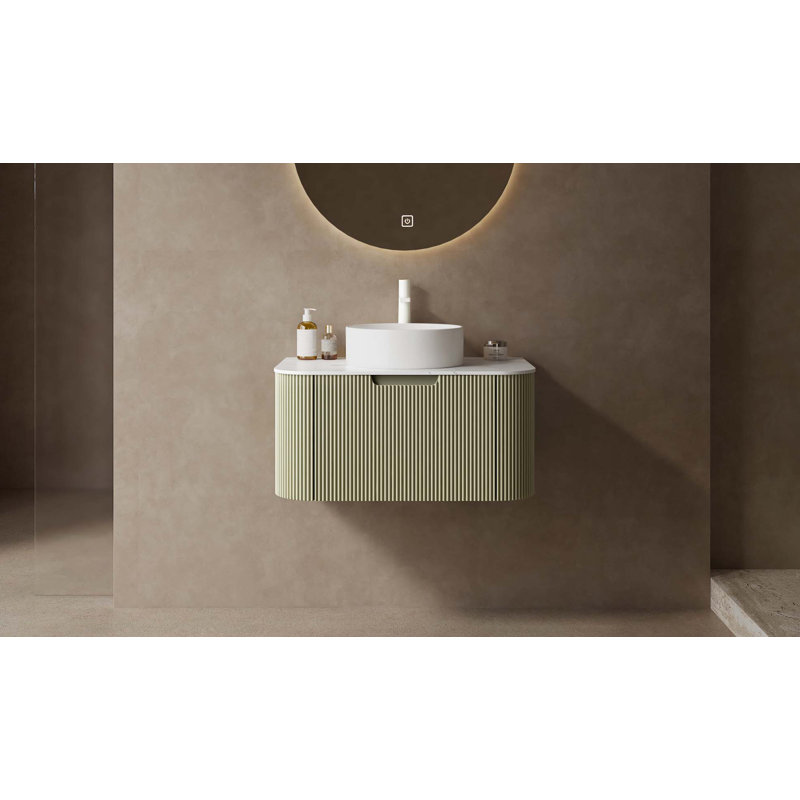 Meuble-lavabo de salle de bain Tashania, Vert clair