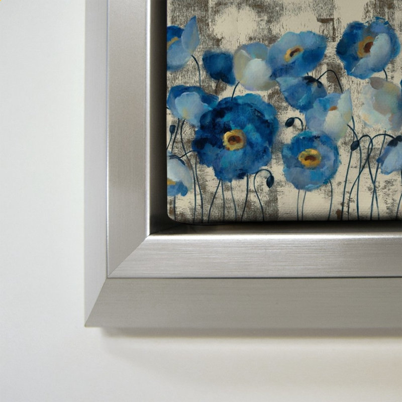«Aquamarine Floral» par Silvia Vassileva, impression sur toile, 40" H x 28" W, Silver