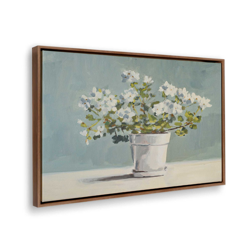 «White Flower Pot II» par Marian Parsons, reproduction d'art sur toile, H 8 po x l 12 po, Brun