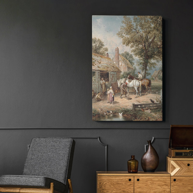 Peinture sur toile encadrée, H 37 po x l 25 po