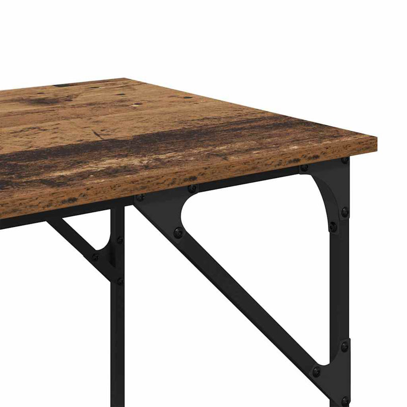 Metal Base Computer Desk, Old Wood