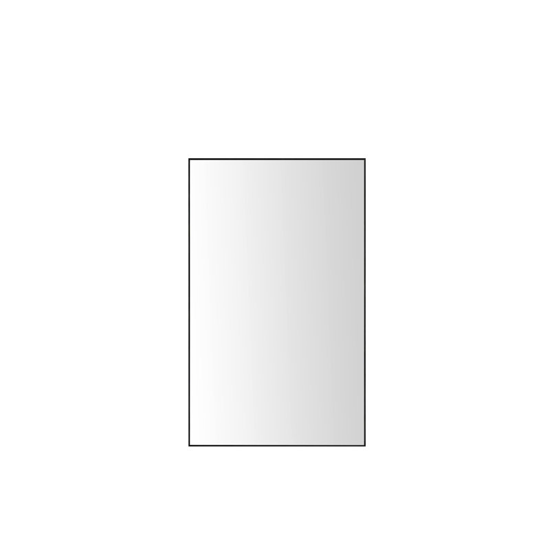 Miroir de salle de bain mural 60 po x 22 po carré noir, design minimaliste, cadre en aluminium, miroir rectangulaire à suspendre à 360 degrés de 60 po x 22 po pour salle de bain, support de luxe transparent