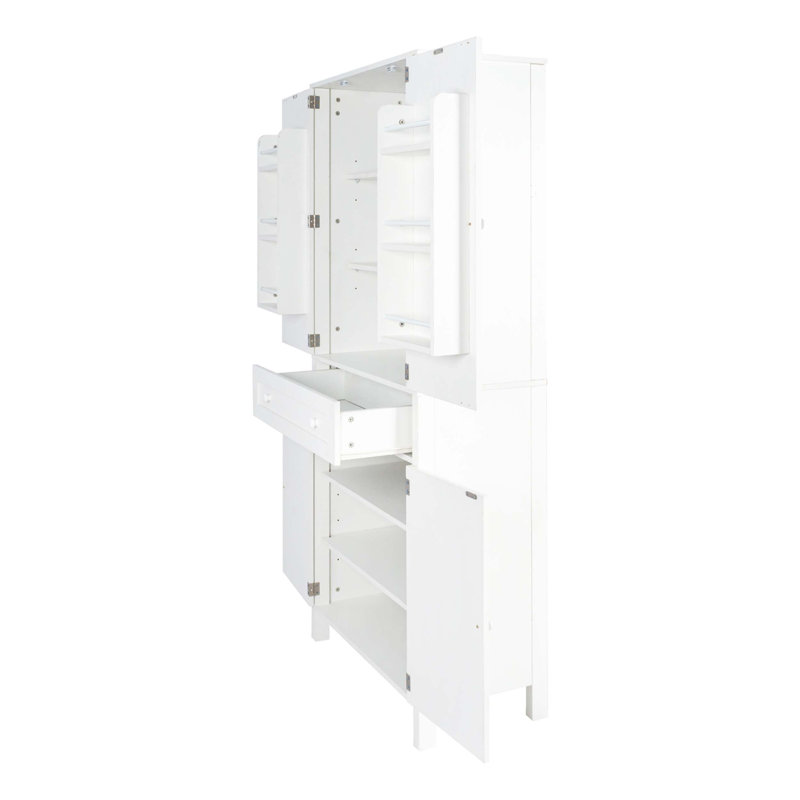Grand garde-manger avec tablettes réglables et tiroir, parfait pour le rangement organisé dans les cuisines et les salles à manger
