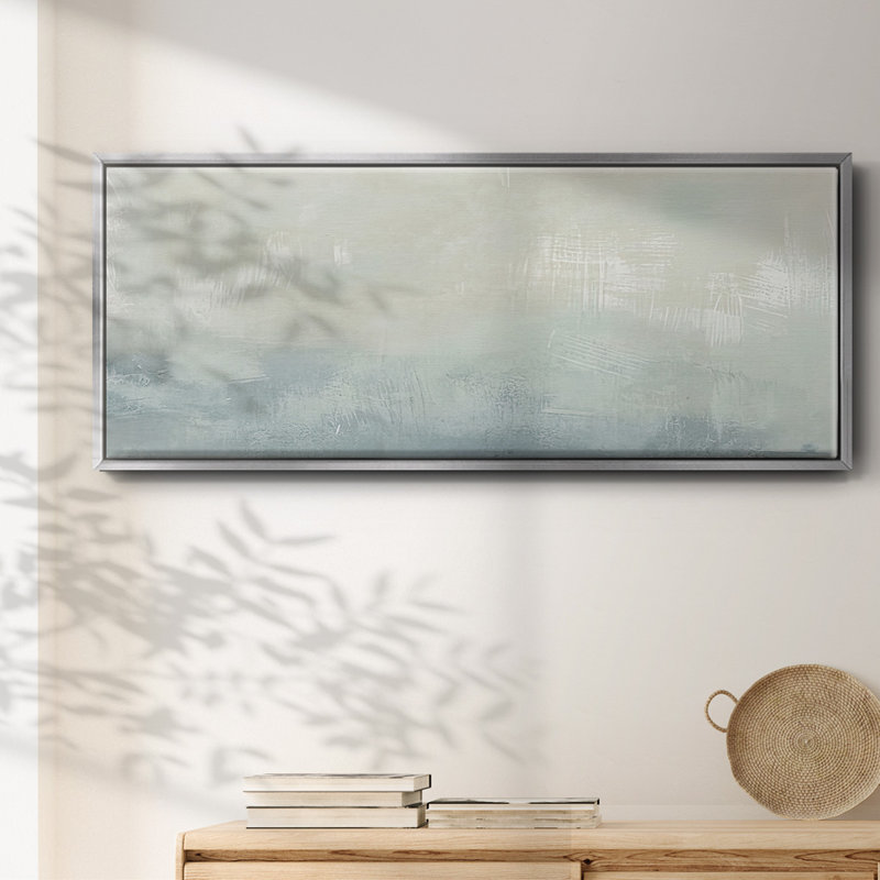 Tone Scape VI- Framed Canvas, Silver, 24" H x 60" W x 1.5" D
