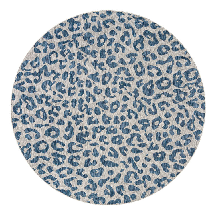 Munk Animal Print Blue/Gray Indoor/Outdoor Area Rug