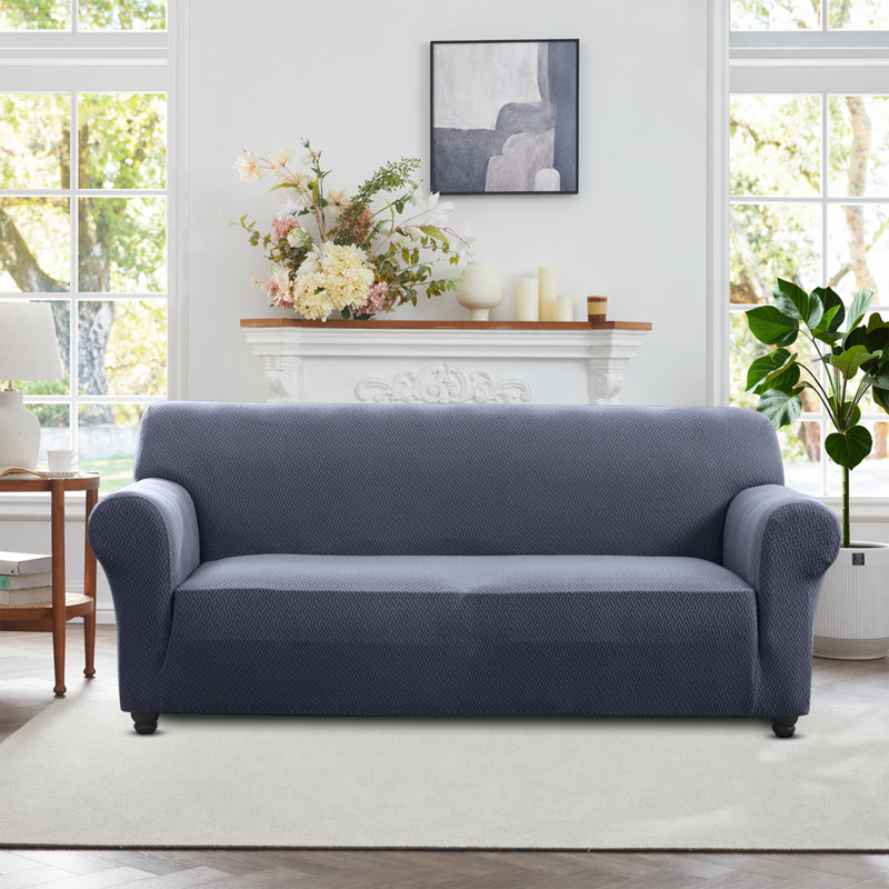 LUXURY NEW SPANDEX WATERPROOF SOFA COVER 3 SEATER, Blue/Grey