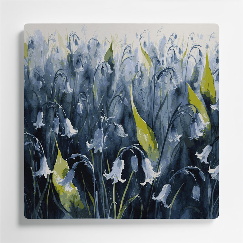 Art mural en métal Botanical Bluebells, H 12 po x l 12 po