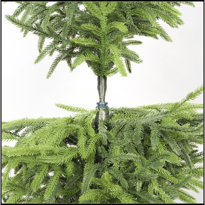 4' Artificial Real Touch Pine Tree in Black Plastic Pot, Set of 2, Perfect for Year-Round Decor and Easy Maintenance